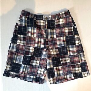 Men's Plaid Madras Patchwork Shorts. Size 36R